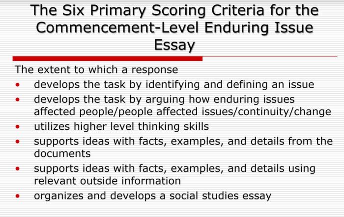 Enduring issues essay outline global history