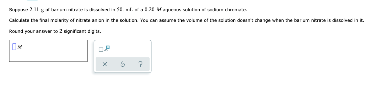 Barium nitrate and sodium chromate