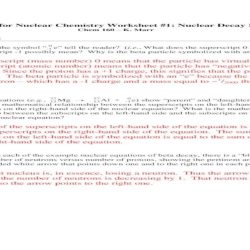 Nuclear chemistry worksheet answer key