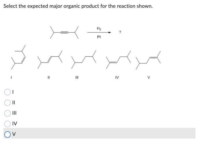 What is the expected product of the reaction shown